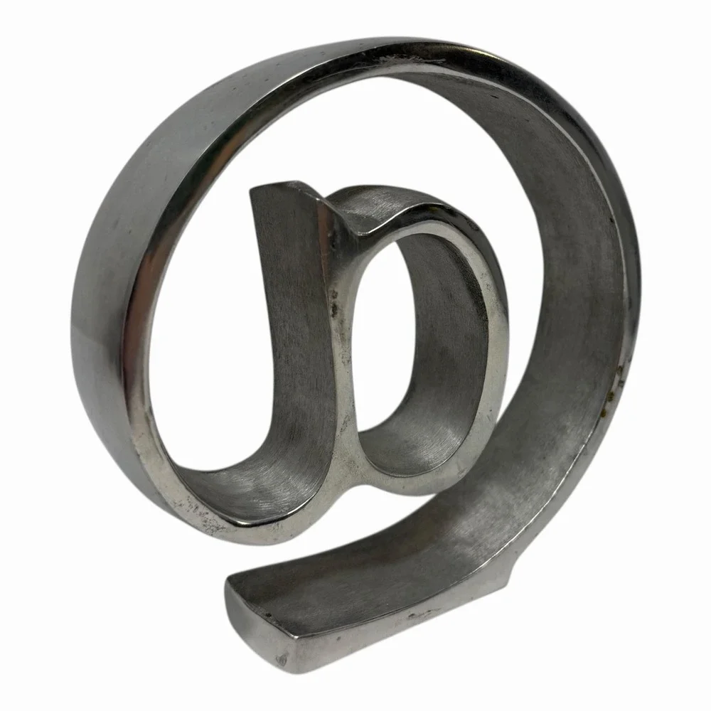 Metal At Sign - Paper Weight - Silver - @ -‎ 3.25 x 3.25